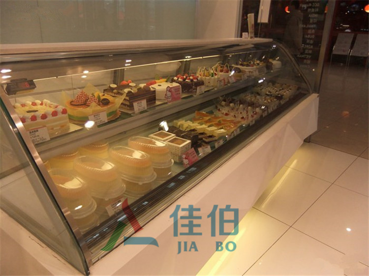 供应弧形前开门蛋糕柜 弧形前后开门西点柜北京哪里有卖的 慕斯保鲜冷柜