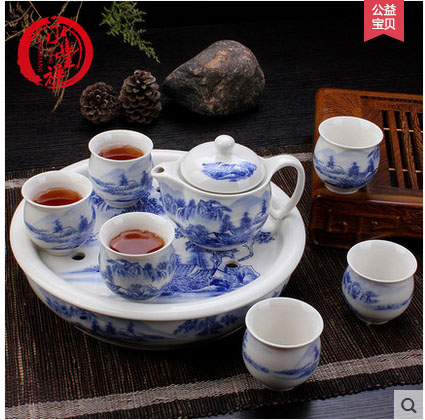 景德镇市高档茶具套装礼品 手绘陶瓷茶具厂家供应高档茶具套装礼品 手绘陶瓷茶具