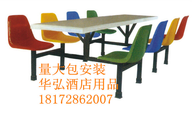 供应学校食堂连体桌椅，快餐桌椅，工厂学校食堂连体餐桌椅