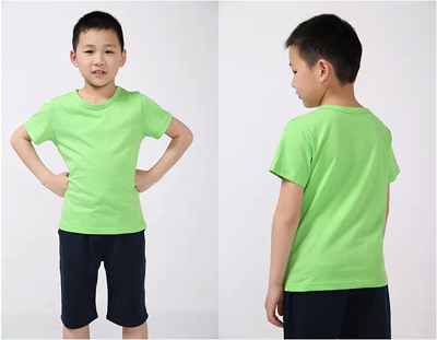 小学生班服定制，圆领纯棉T恤，颜批发