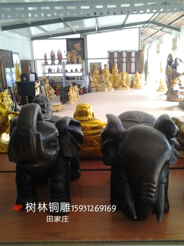 供应铸铜大象 铜雕动物铸造厂家 大小型动物铜雕塑 吉祥如意铜大象 河北树林铜雕厂图片