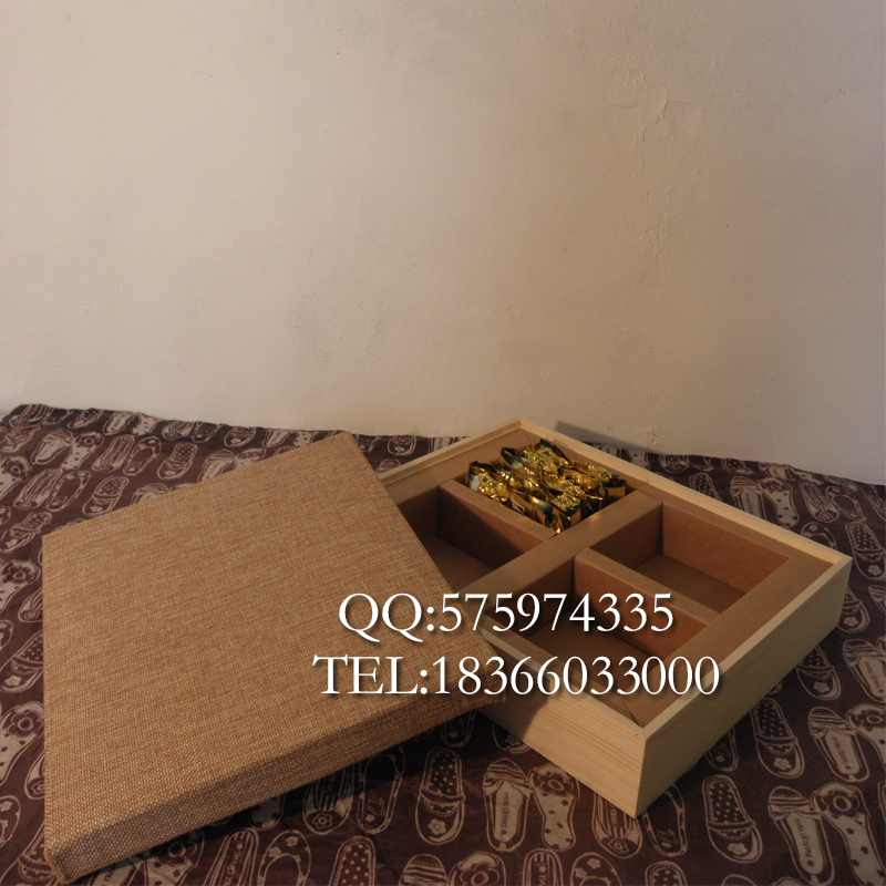 松木茶礼大号四格茶空礼盒通用茶叶包装盒厂家批发环保木质茶盒图片