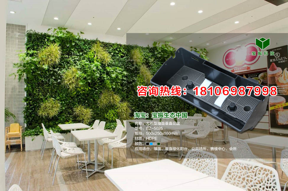 供应用于墙面垂直绿化的宝振立体绿化垂直花墙植物墙5025图片