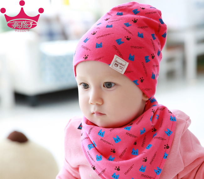供应用于防寒保暖的乖孩子头巾帽子婴儿空调帽子批发