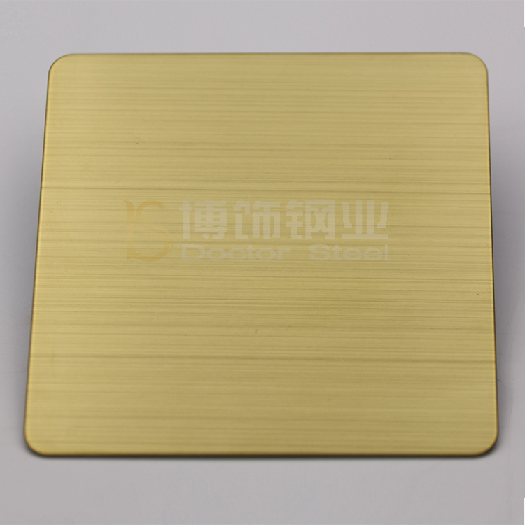 供应现货304黄钛金不锈钢拉丝板  不锈钢钛金装饰板销售价格  不锈钢专业电镀加工厂家图片