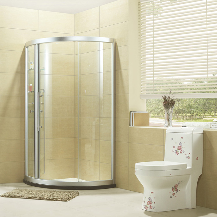 供应简易钢化玻璃不锈钢淋浴房图片