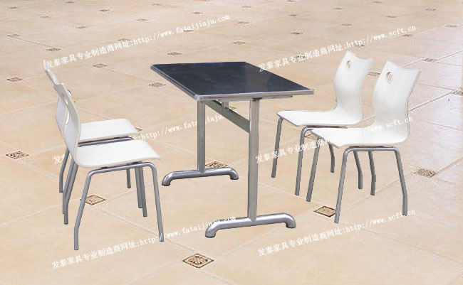 供应全不锈钢快餐桌椅四人分体食堂桌椅图片