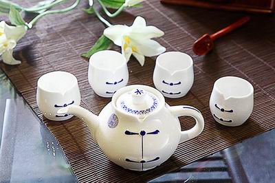 和瓷小添福茶具 青花陶瓷茶具套装批发