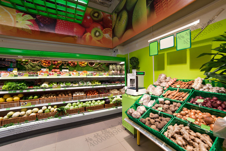 供应超市蔬菜水果专用风幕柜/百果园专用水果冷柜