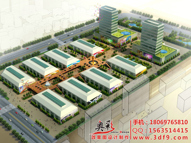 杭州市建筑群鸟瞰图设计制作厂家