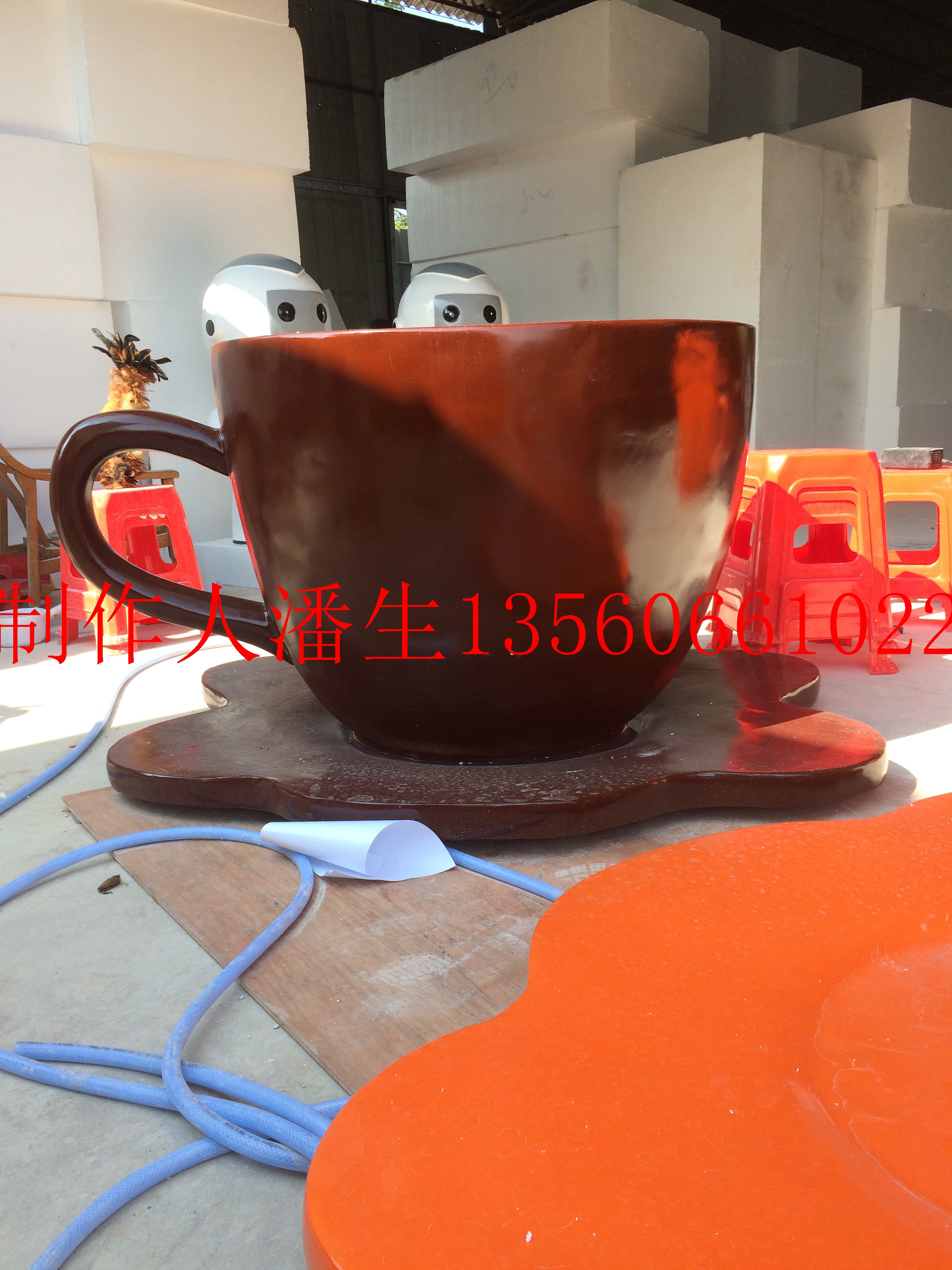 中山市佛山玻璃钢咖啡杯造型雕塑定做电话厂家