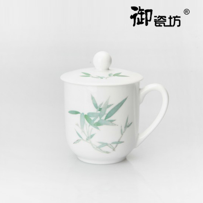 供应醴陵瓷器釉下彩常委茶水杯可定制加印LOGO