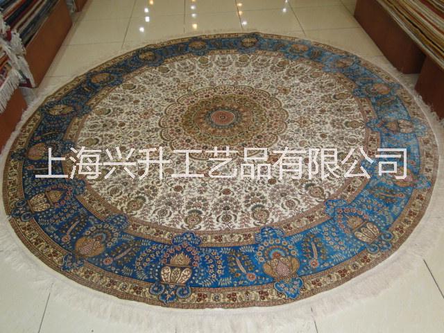 上海市400道手工丝毯波斯地毯圆形厂家