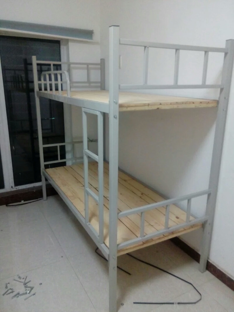 供应用于的郑州铁架床 上下铺铁架床 双层铁架灰白色双层床