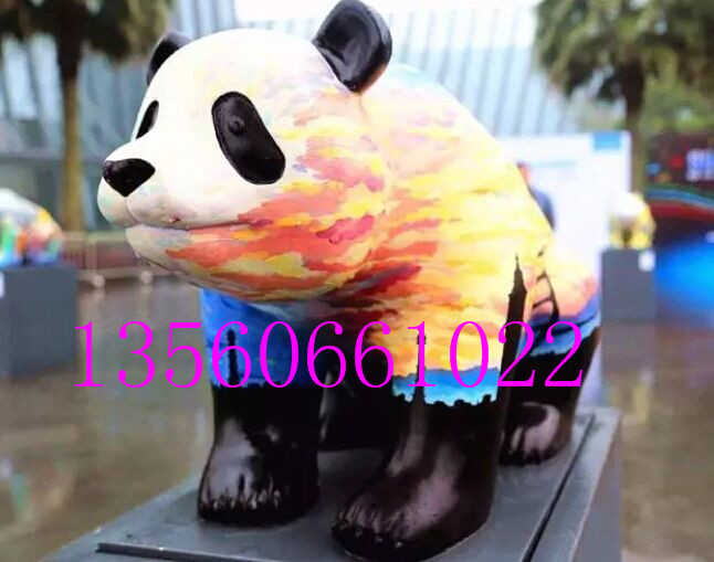 新款彩绘熊猫雕塑定做电话厂家直销批发