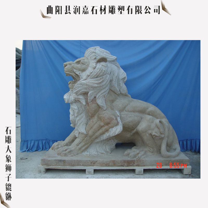 供应石雕大象狮子貔貅麒麟 曲阳大理石雕塑 石雕大象狮子貔貅麒麟加工图片