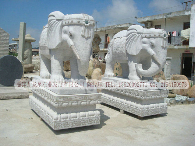 泉州市石雕大象厂家汉白玉大象雕塑 石雕大象 风水神兽系列