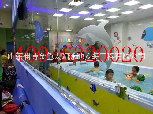 供应亚克力的大型儿童游泳池三面玻璃一体成型儿童游泳池图片