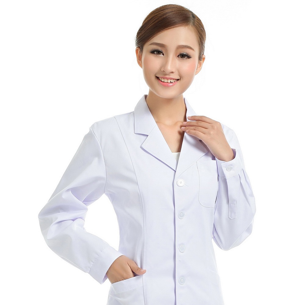 供应用于医护服的白大褂长袖女医生服护士服实验服修身收腰