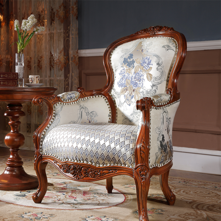 供应玛吉卡森JC15-9012全实木布艺靠背沙发美式沙发精美雕花欧式贵妃椅100%全实木美式家具