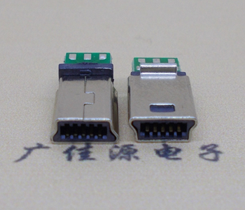 MINI USB5p夹板公头|迷你带PCB版价格|mini 焊线点定义