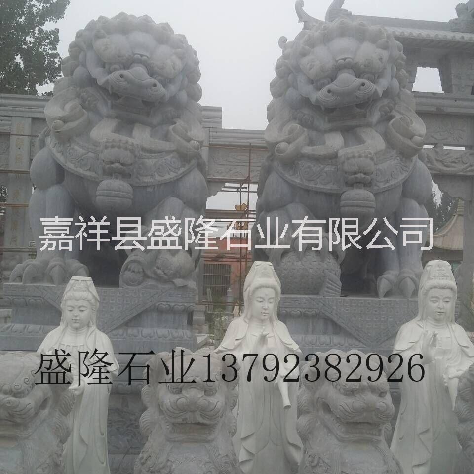 济宁市石雕动物 石狮子 石麒麟厂家