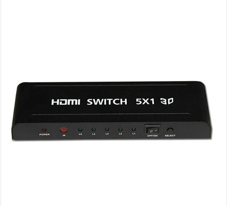 HDMI切换器5进1出HDMI切换器五进一出3d高清视频带遥控图片