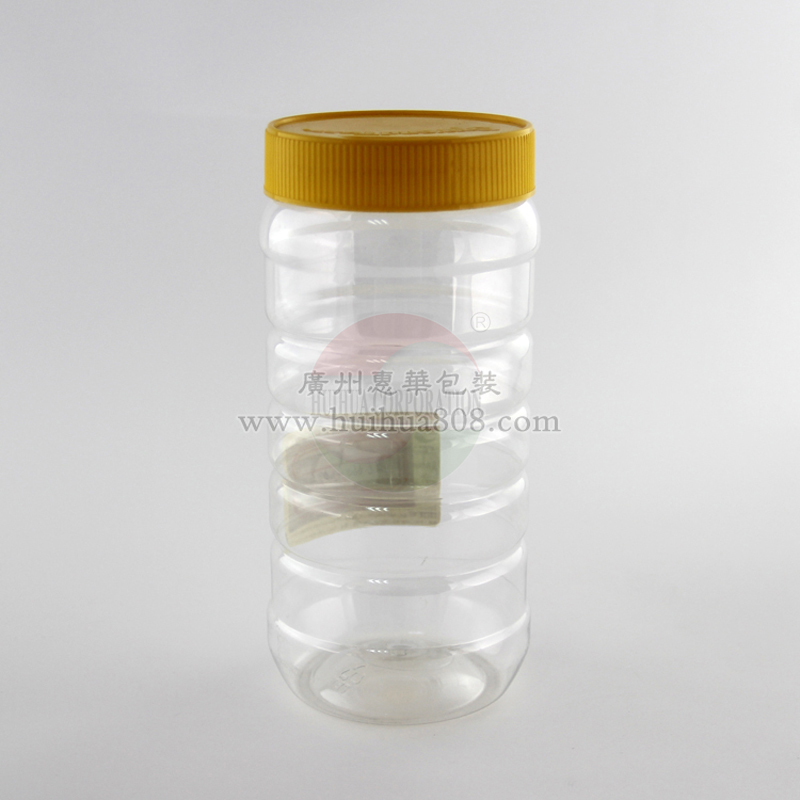 广州惠华螺旋式PET蜂蜜罐塑料易拉罐干果罐批发订做