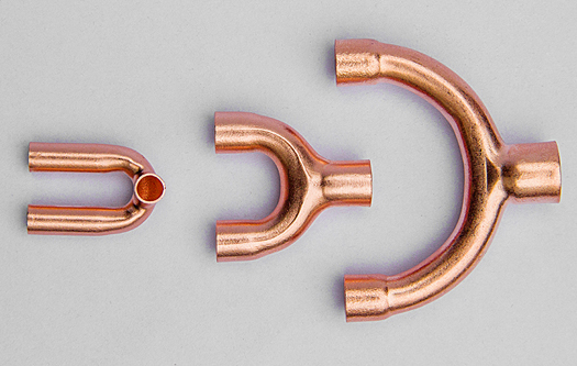 供应、定制空调铜管紫铜Y型三通管