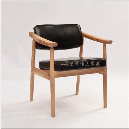 潍坊市实木休闲椅厂家实木休闲椅 高密市唯美家具纯实木水曲柳休闲椅 简约现代PU坐垫咖啡椅