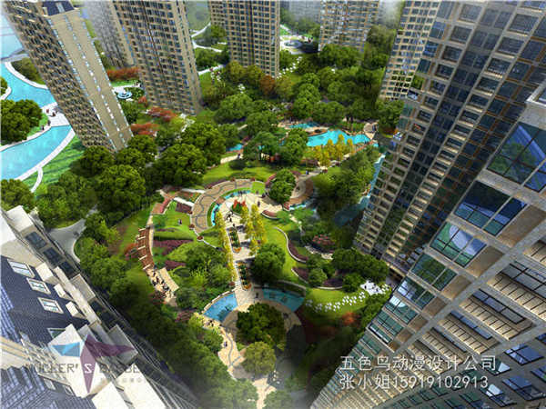 珠海园林景观设计3D效果图鸟瞰图 市政工程施工动画 3D动画图片