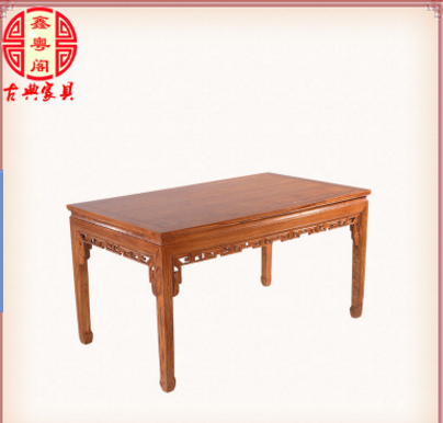 江门厂家直销实木餐台，顺德花梨木饭桌，广东红木餐桌椅组合图片