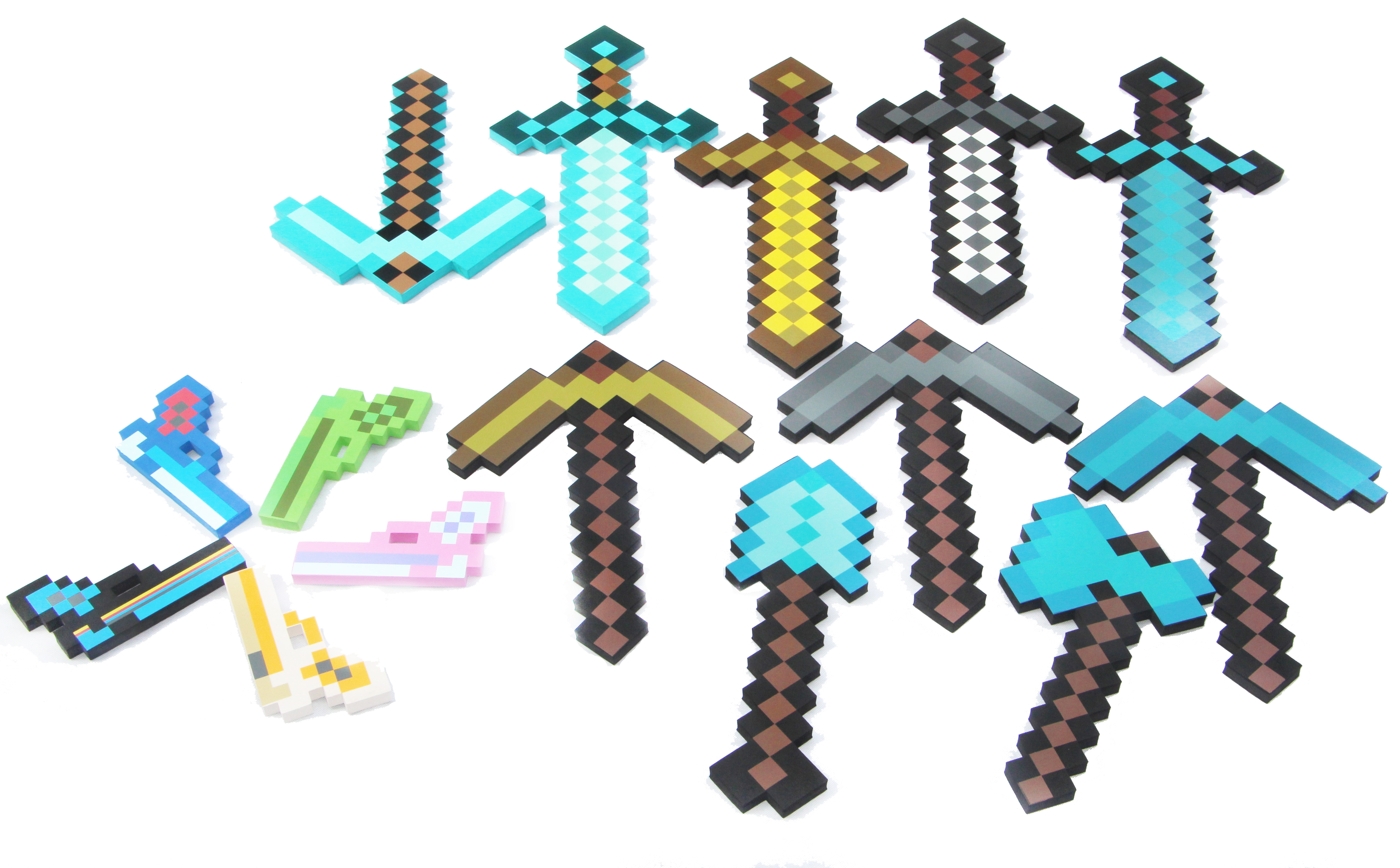 我的世界Minecraft玩具EVA3D泡沫刀剑十字镐钻石剑 我的世界游戏动漫刀剑盾镐厂家直销图片