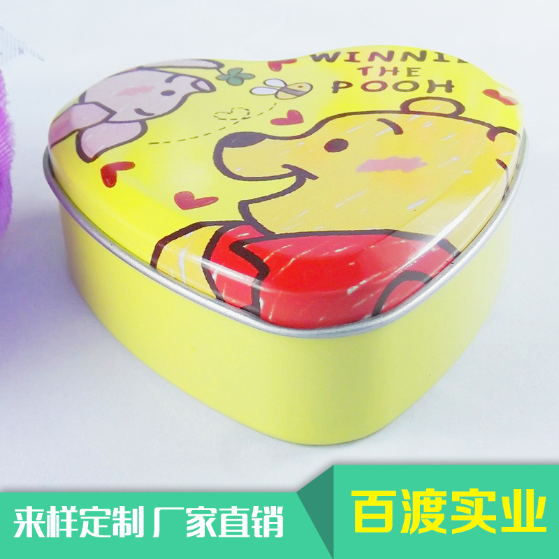 广东马口铁盒生产厂家定制喜糖铁罐婚庆心形铁盒图片