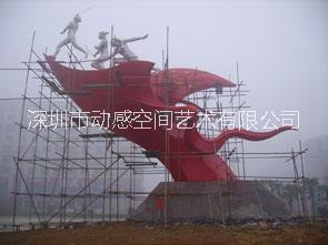 大型红军主题雕塑 不锈钢城市雕塑 红旗雕塑