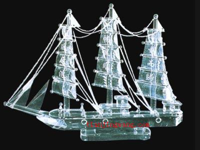 水晶船 水晶帆船 水晶工艺品 批发 水晶船图片