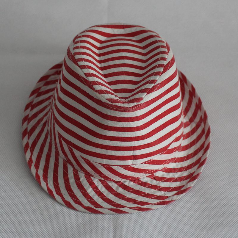 东莞市红白色条纹布定型牛仔帽礼帽厂家
