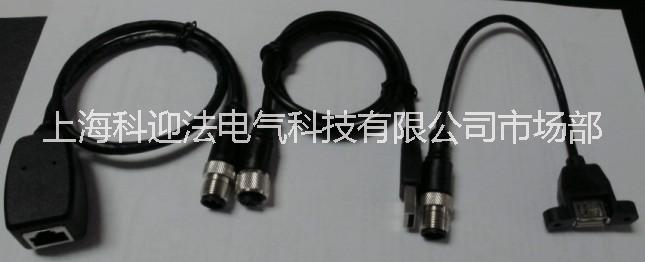 M12转RJ45适配器，M12转USB，双头连接器厂家直销图片