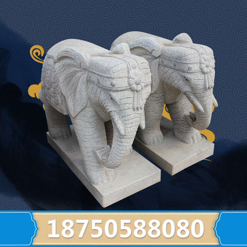 1.5米石雕石大象加工厂直销 惠安石雕专业厂家直销动物雕塑工艺品