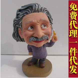 爱因斯坦卡通摇头玩偶手工雕刻现货一件代发摇头公仔批发来样定制