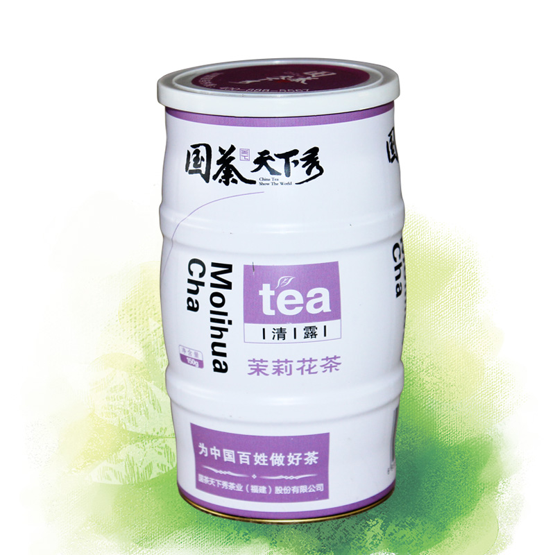 国茶天下秀 清露茉莉花茶150g异形罐装 绿色茶叶 福州花茶图片