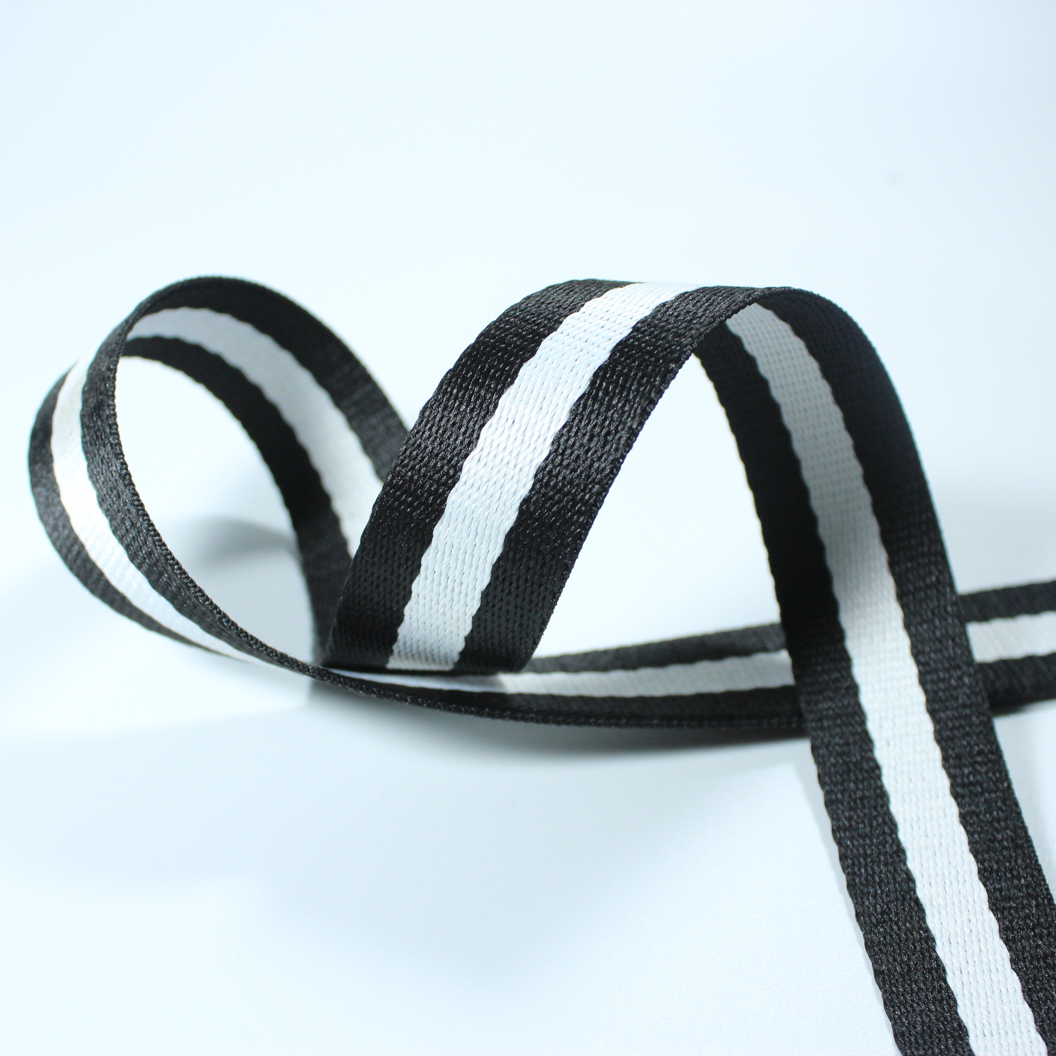 双色撞色条纹黑白相间间色织带