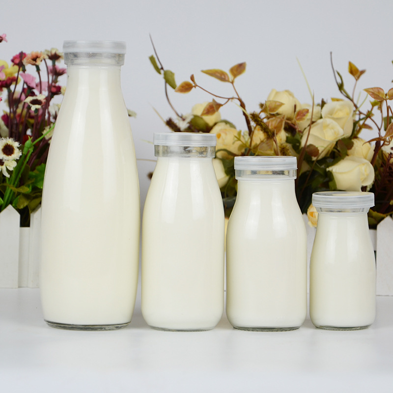 现货批发牛奶瓶 酸奶瓶奶吧专用200ml -500ml密封玻璃瓶