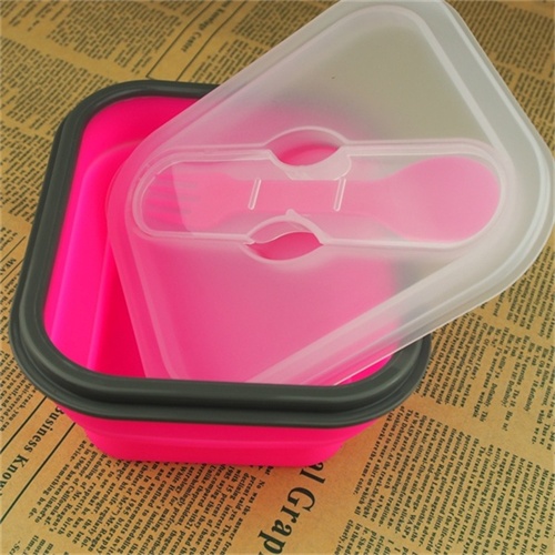 硅胶午餐盒 保鲜盒 便携饭盒图片