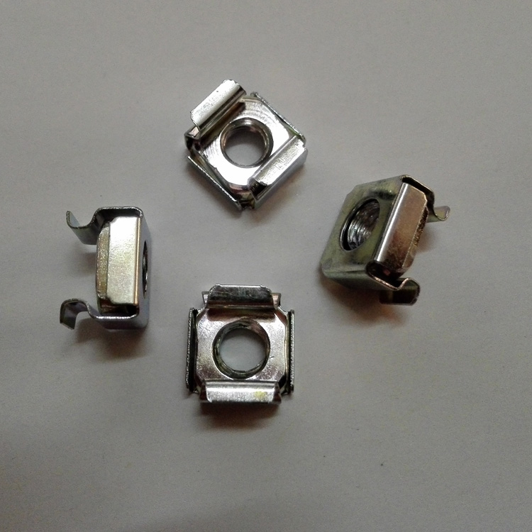 卡式螺母机柜螺母M6碳钢材质镀镍和镀彩锌304壳铁螺母或全304