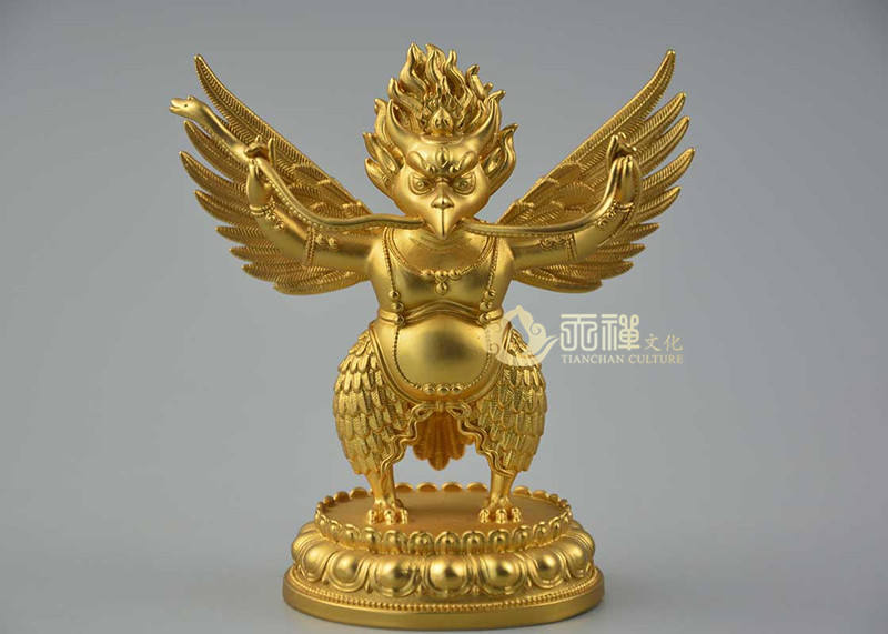 大鹏金翅鸟铜像，密宗铜佛像