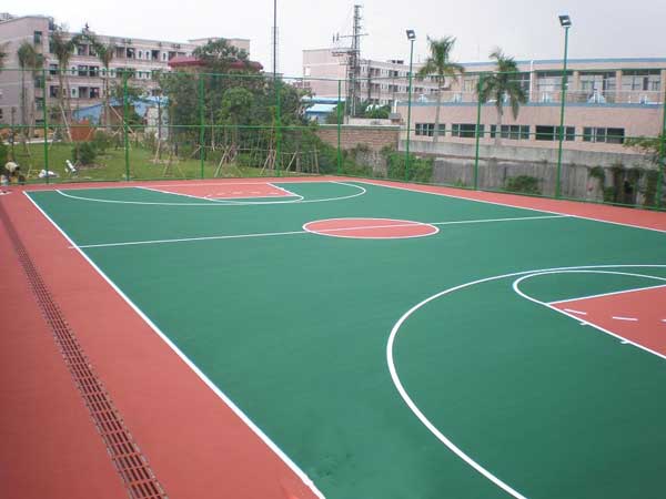 天津篮球场地胶安装公司|塑胶地面铺设|硅pu塑胶地坪漆施工