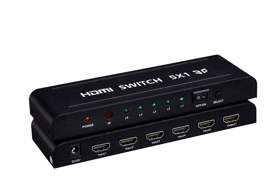 HDMI 切换器 5x1工厂批发 工厂直销HDMI 切换器 5x1