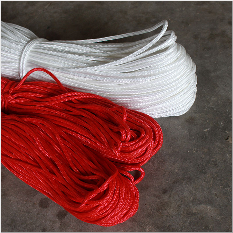 红白色编织绳尼龙异形网编织绳彩色多股绳耐磨抗风化厂家直销