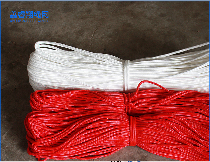 滨州市红白色编织绳厂家红白色编织绳尼龙异形网编织绳彩色多股绳耐磨抗风化厂家直销